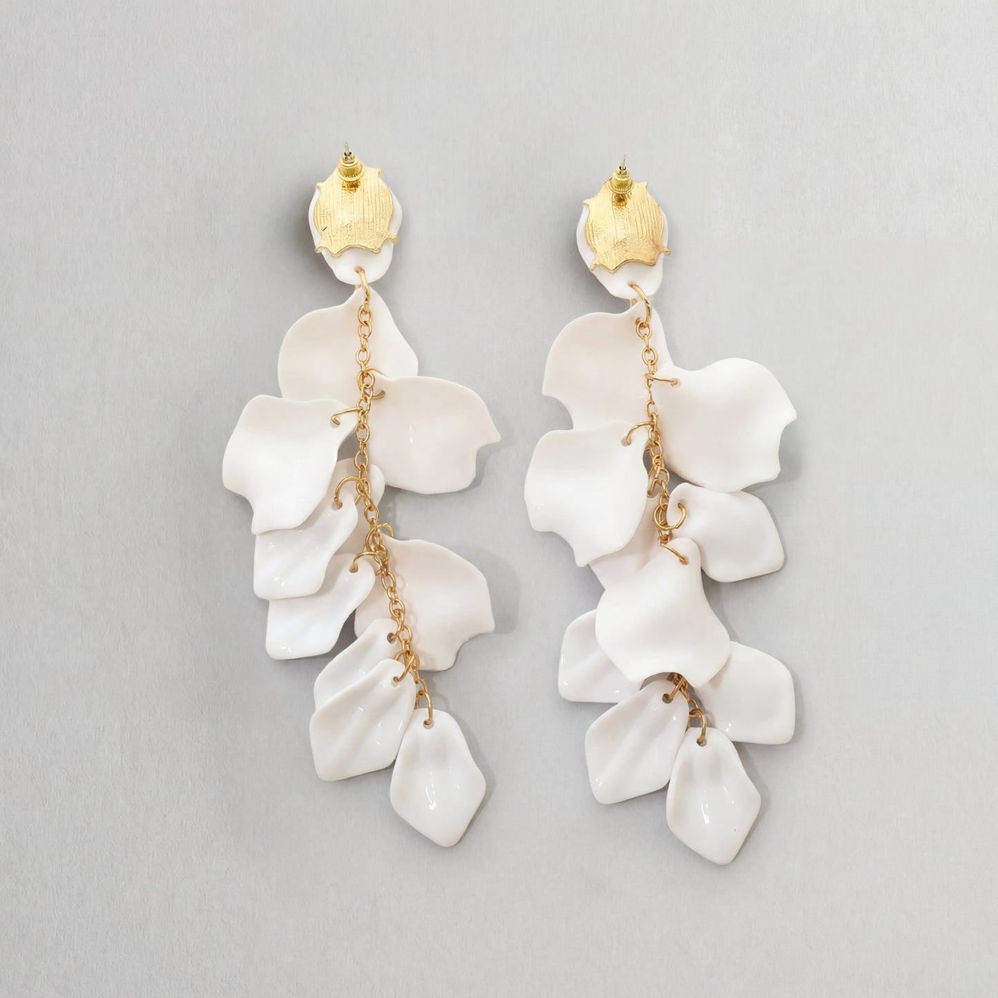 Pendientes de Gotas con Pétalos de Orquídea