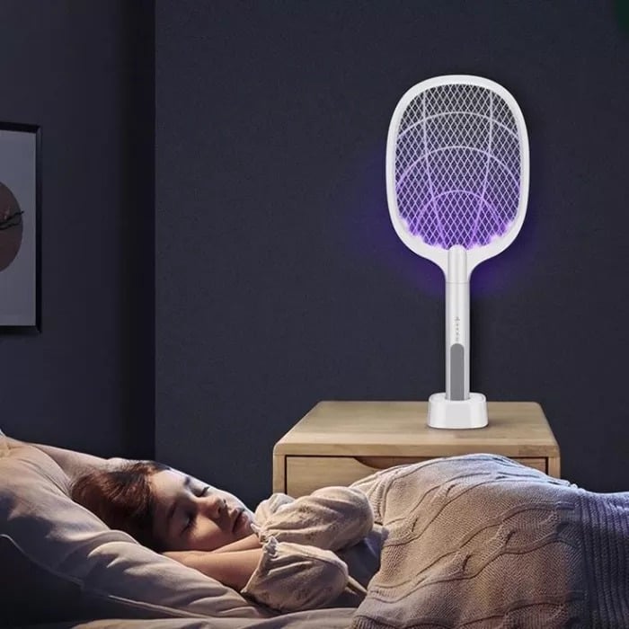🚫🦟 Raquette Électrique 2-en-1 et Lampe Anti-Moustiques pour la Nuit
