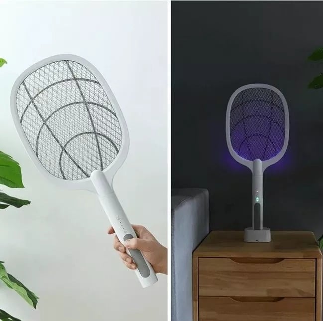 🚫🦟 Raquette Électrique 2-en-1 et Lampe Anti-Moustiques pour la Nuit