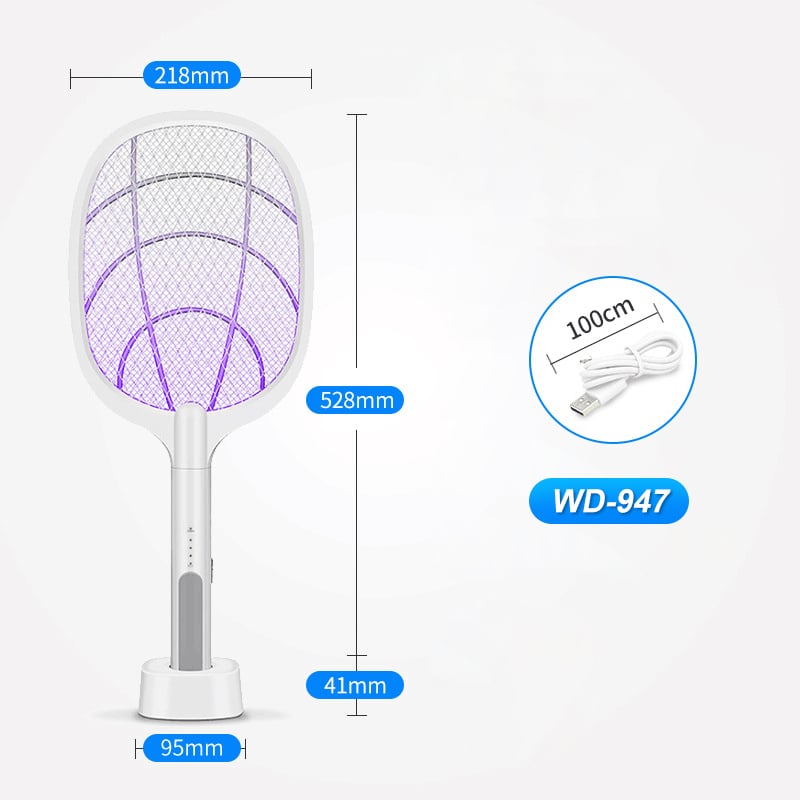🚫🦟 Raquette Électrique 2-en-1 et Lampe Anti-Moustiques pour la Nuit