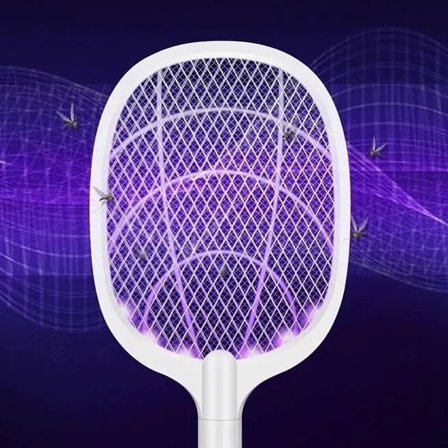 🚫🦟 Raquette Électrique 2-en-1 et Lampe Anti-Moustiques pour la Nuit