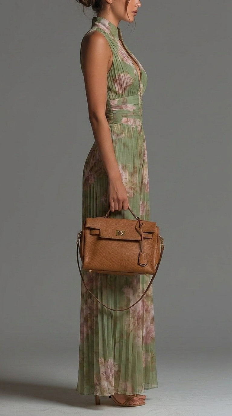 Sofía | Mono plisado de gasa floral