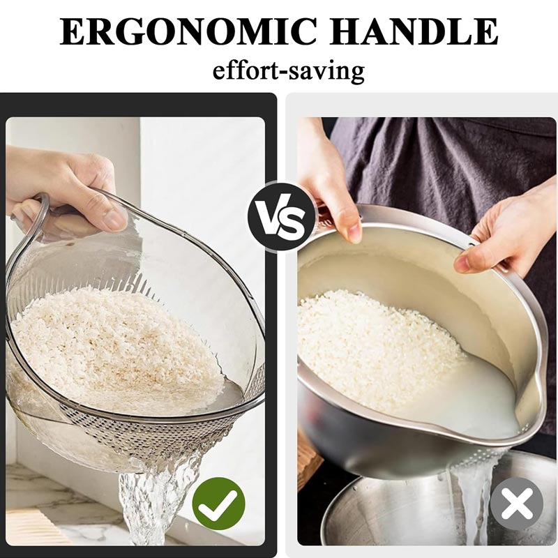 🍚 62% DE RÉDUCTION ! 🥣 Passoire-bol multifonction pour le riz avec poignée – Passoire intégrée, poignée antidérapante, idéale pour laver, égoutter et servir du riz et des légumes 🥗