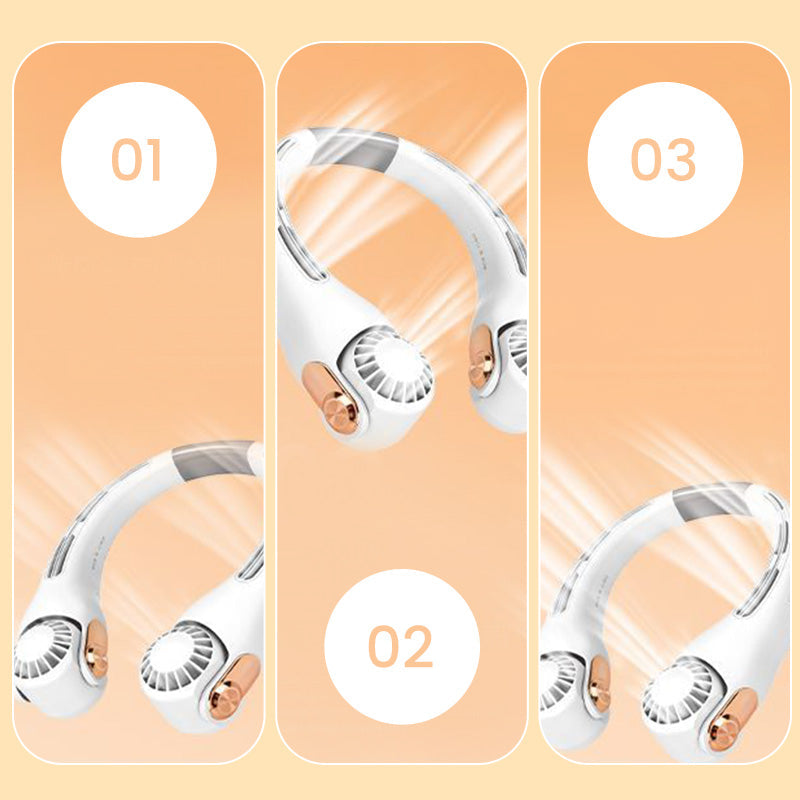 🌪️🍃 Ventilateur de cou – Ultra-silencieux, rotation à 360°, 3 vitesses. Rafraîchissement mains libres, longue autonomie. Indispensable en été !