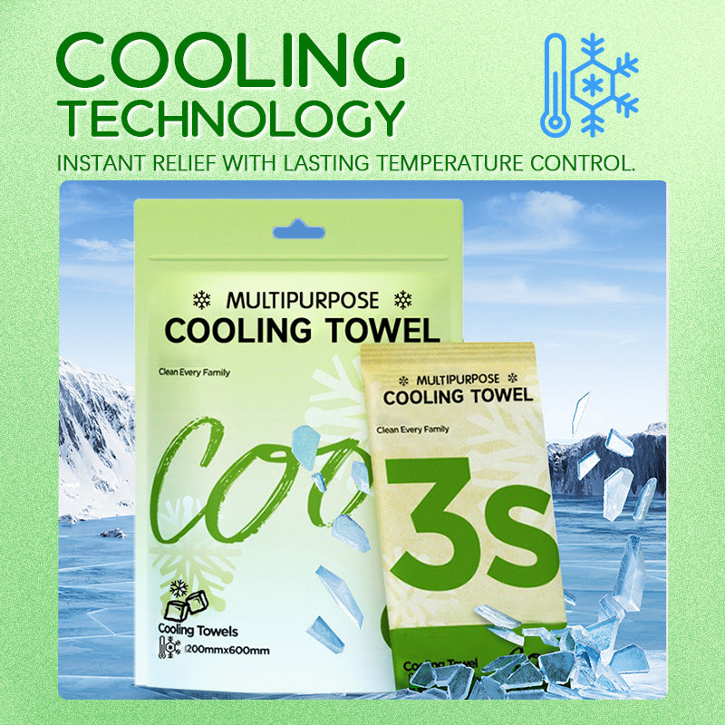 ❄️ Serviette Rafraîchissante Polyvalente pour Activités de Plein Air – Plus Vous Achetez, Plus Vous Recevez ! 🌿🌞 💧 Idéale pour le Sport, le Camping et les Journées Chaudes !