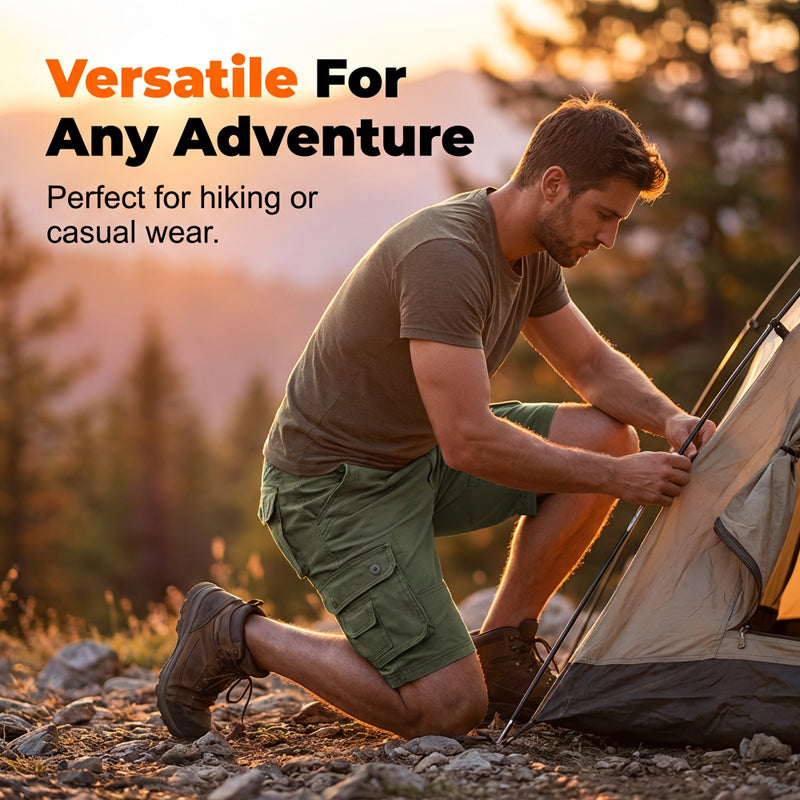 🩳 OFFRE LIMITÉE -50% ! 💥 Short Cargo Casual Homme Outdoor – Multi-Poches, Coton Durable, Coupe Décontractée ✨