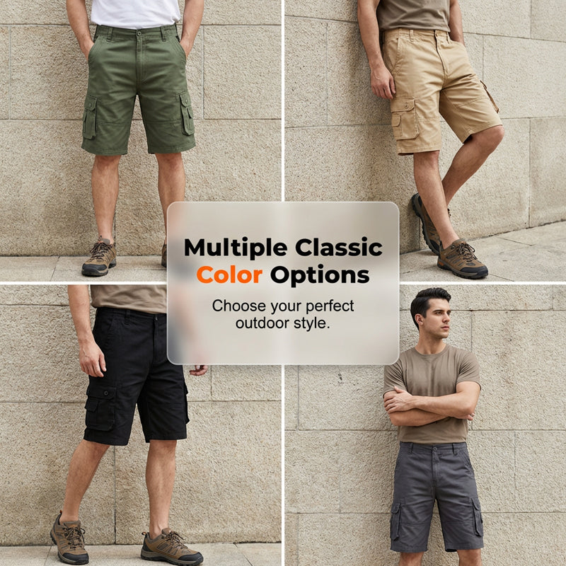 🩳 OFFRE LIMITÉE -50% ! 💥 Short Cargo Casual Homme Outdoor – Multi-Poches, Coton Durable, Coupe Décontractée ✨