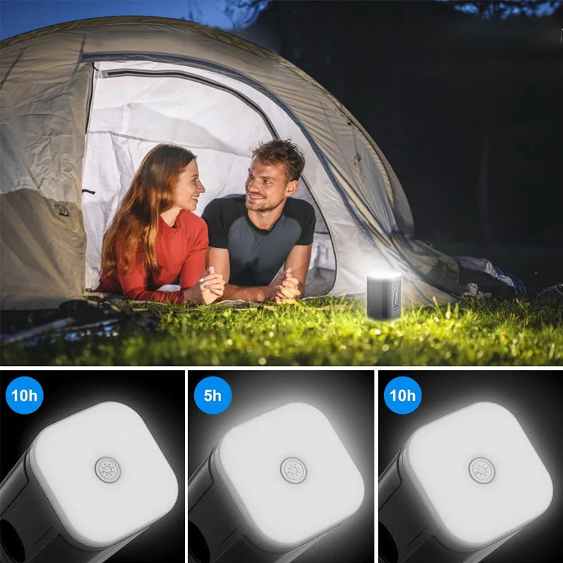 🏕️ Pompe à Air Camping Rechargeable – Lumière LED, Gonflage Rapide, Compacte 🔋