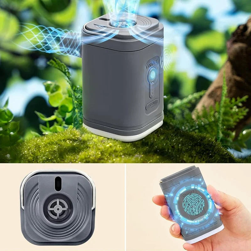 🏕️ Pompe à Air Camping Rechargeable – Lumière LED, Gonflage Rapide, Compacte 🔋