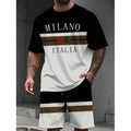 👕 PROMO LIMITÉE -50% ! ✨ Ensemble T-shirt Imprimé et Short Homme – Color-Block, Respirant, Style Streetwear 🔥