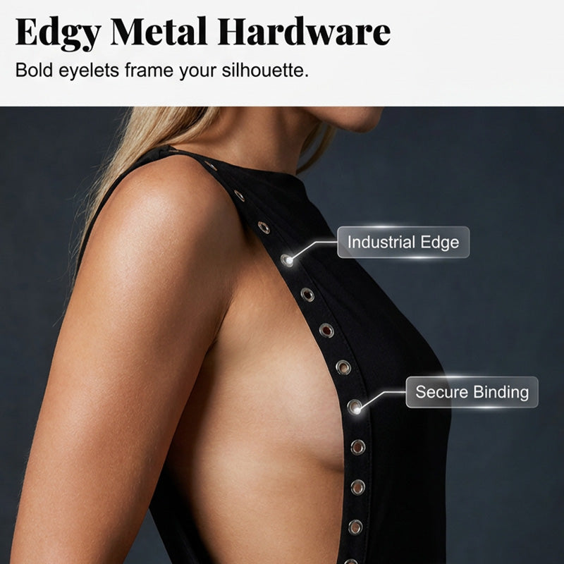 Mini Robe Femme Sans Manches avec Découpes