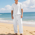 👔 50% DE RÉDUCTION 🌊 Ensemble chemise & pantalon en lin pour homme – Coupe décontractée, tenue de plage – Léger, respirant & idéal pour l’été – look relax et naturel ☀️✨