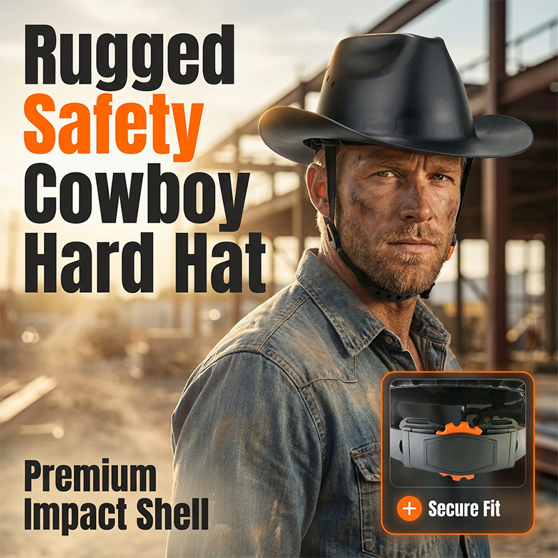📢📢 -50% !! ⏰ Casque de Sécurité Style Cowboy à Large Bord – Casque de Chantier