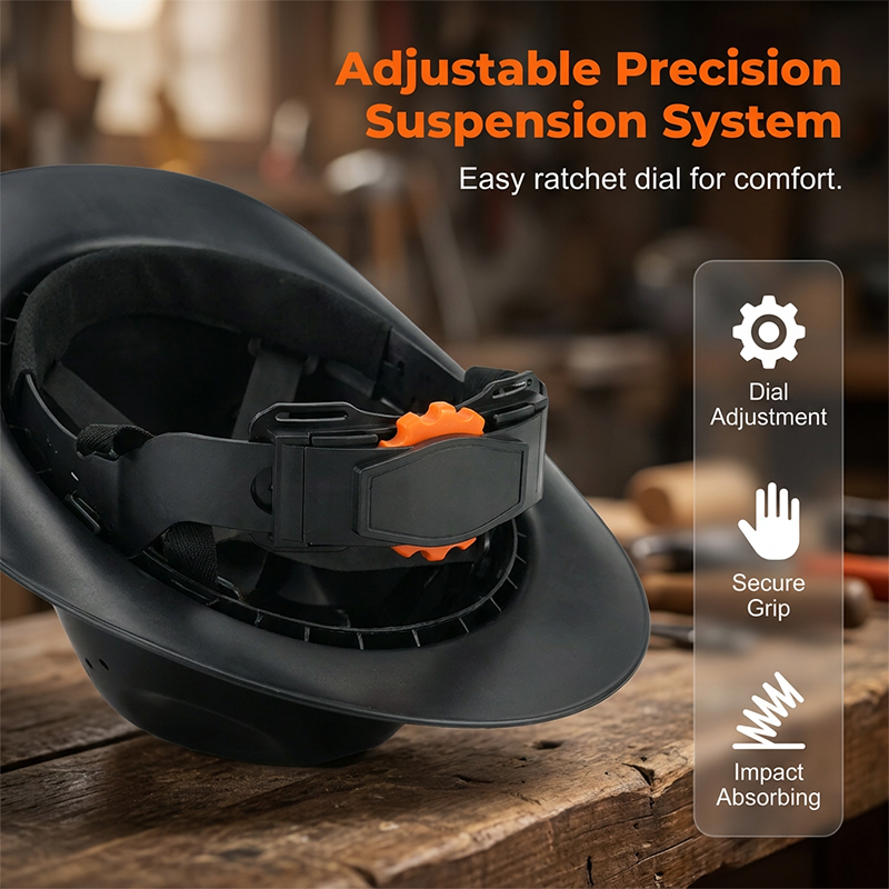📢📢 -50% !! ⏰ Casque de Sécurité Style Cowboy à Large Bord – Casque de Chantier