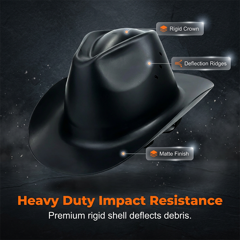 📢📢 -50% !! ⏰ Casque de Sécurité Style Cowboy à Large Bord – Casque de Chantier
