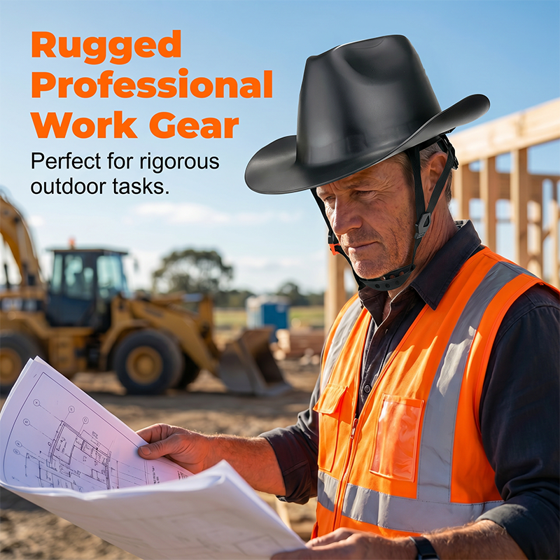 📢📢 -50% !! ⏰ Casque de Sécurité Style Cowboy à Large Bord – Casque de Chantier