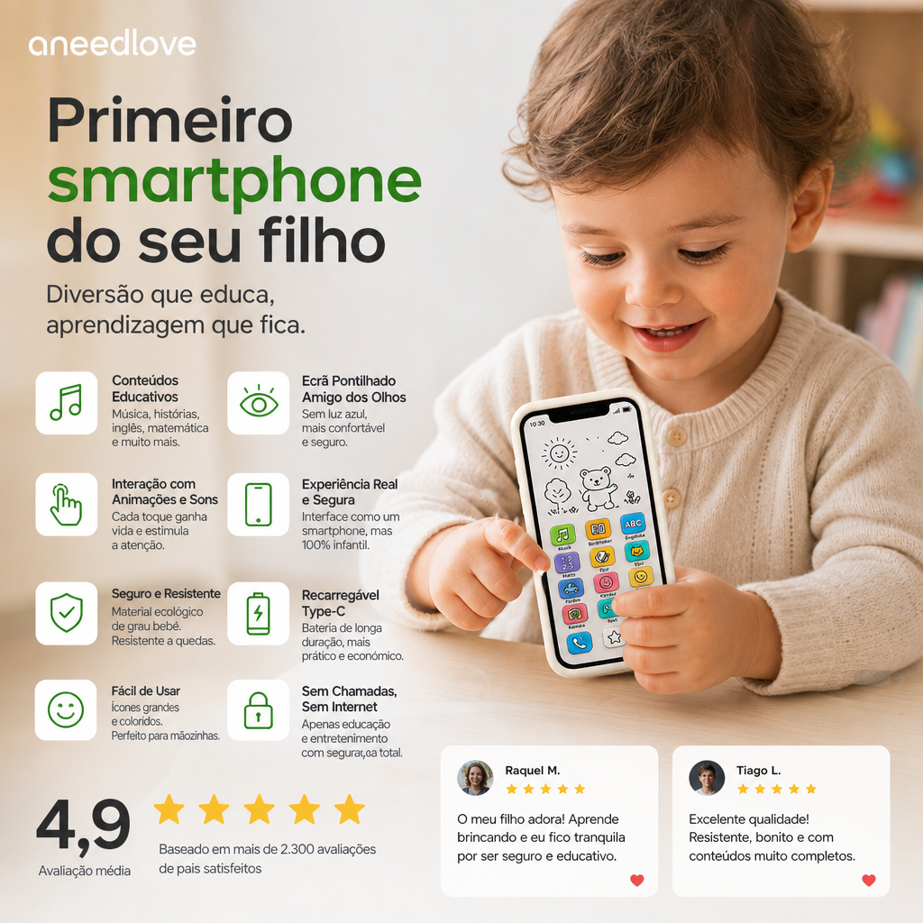 📱 50 % DE RÉDUCTION – Smartphone éducatif pour enfants | Pédagogique, protège les yeux et idéal pour l'apprentissage ✨👶
