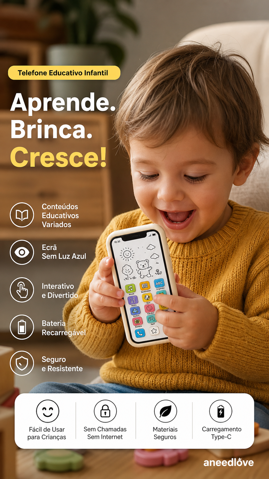 📱 50 % DE RÉDUCTION – Smartphone éducatif pour enfants | Pédagogique, protège les yeux et idéal pour l'apprentissage ✨👶