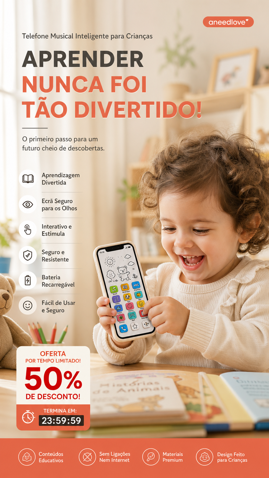 📱 50 % DE RÉDUCTION – Smartphone éducatif pour enfants | Pédagogique, protège les yeux et idéal pour l'apprentissage ✨👶