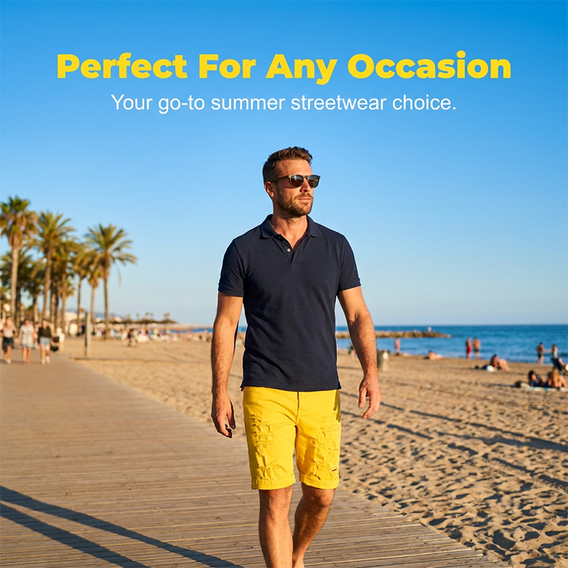 📢📢 -50% !! ⏰ Short Déchiré Casual Homme Été
