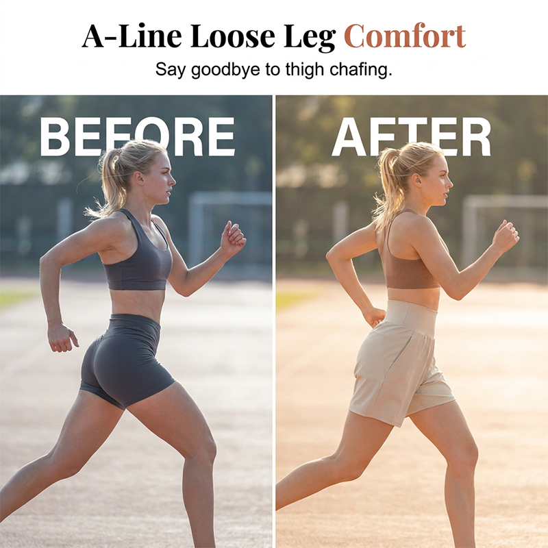 Short de Sport Femme Taille Haute Coupe Ample pour la Course