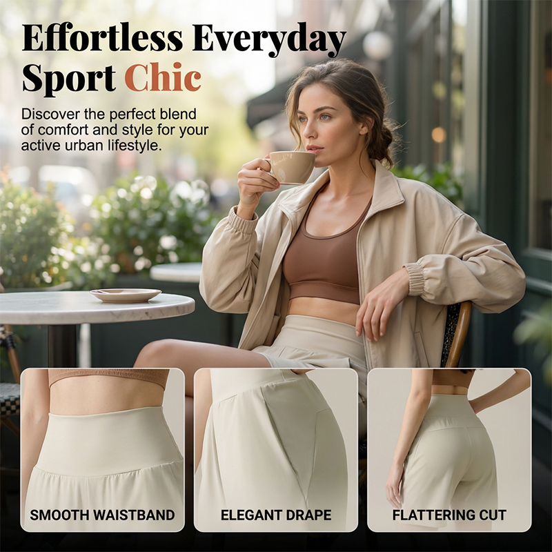 Short de Sport Femme Taille Haute Coupe Ample pour la Course