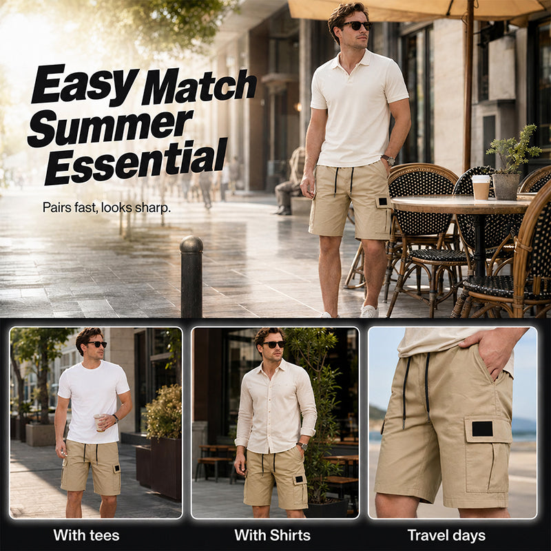 🩳☀️ PROMO FLASH -58% ! Short Cargo Décontracté Homme – Coupe Ample, Multi-Poches, Longueur 5/4, Tissu Mélangé, Tailles S-2XL, Idéal Été & Outdoor 🔥