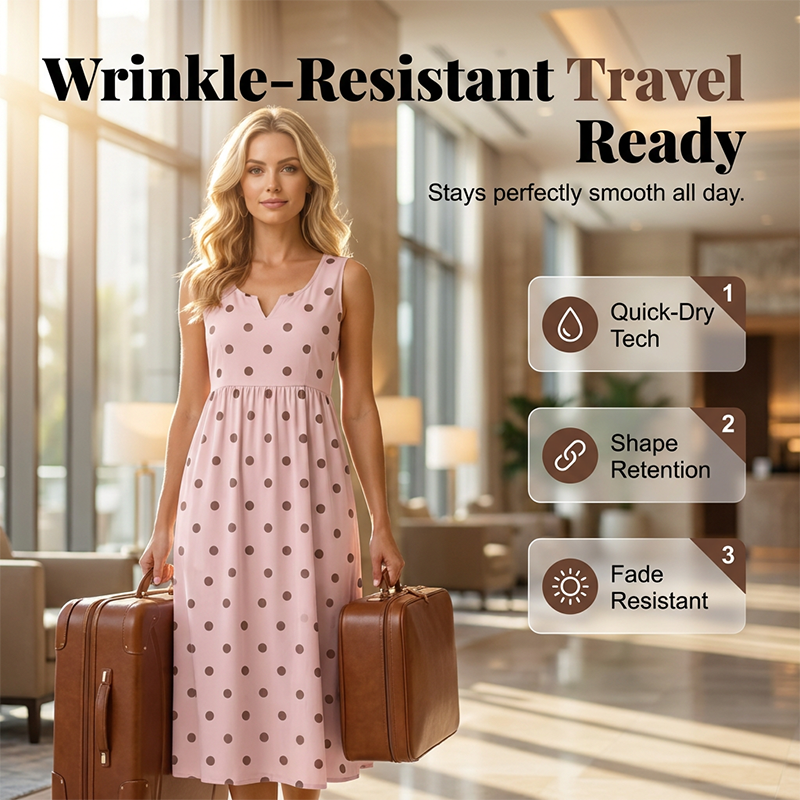 👗 50% DE RÉDUCTION ⚫ Robe maxi sans manches à pois avec poches & col V – Légère & fluide – Parfaite pour l’été, la plage ou un look décontracté chic – pratique et tendance ✨🌸