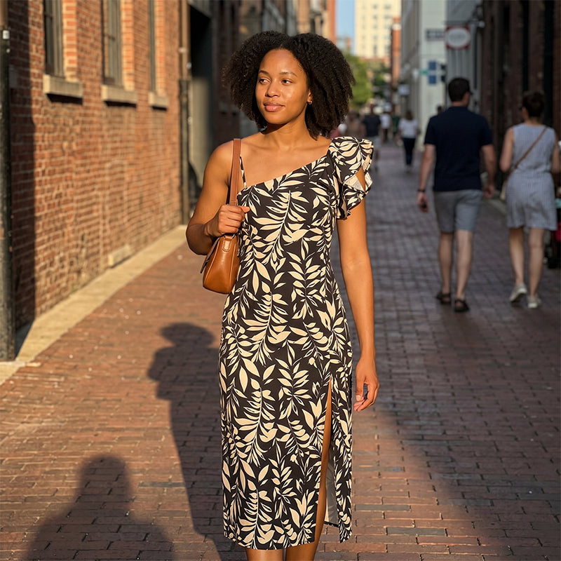 👗 50% DE RÉDUCTION ☀️ Robe midi dos nu fendue – Tissu fluide & coupe élégante – Parfaite pour l’été, les soirées ou un look chic au quotidien – légère et confortable 🌊✨