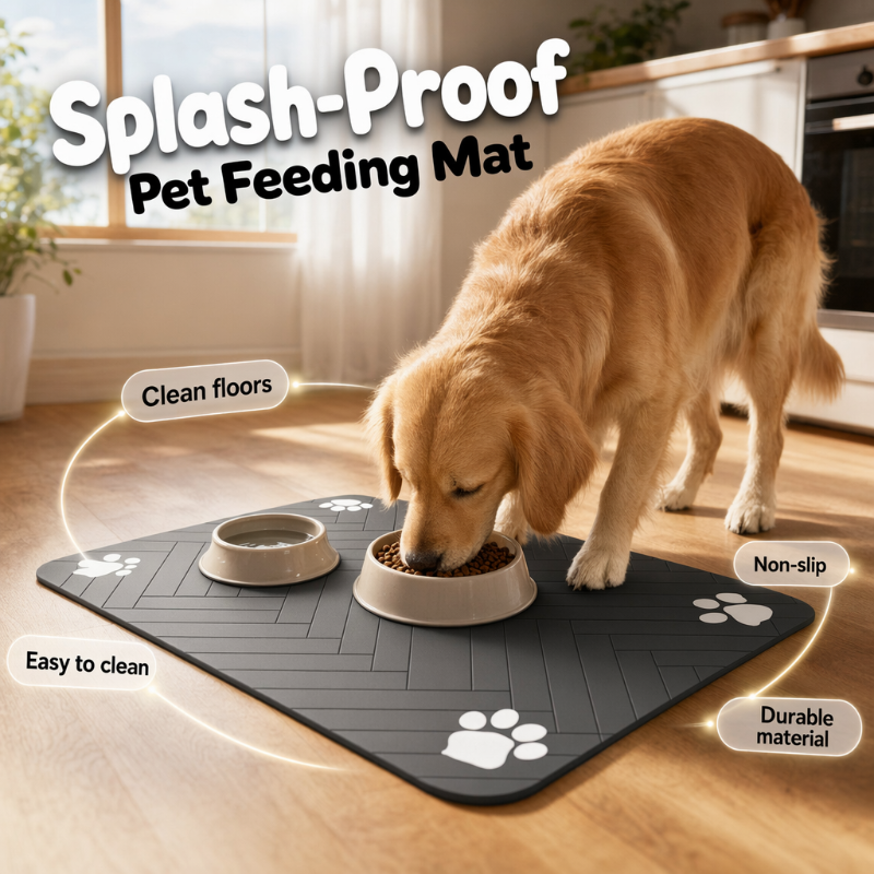 Tapis de Gamelle pour Animaux Facile à Nettoyer