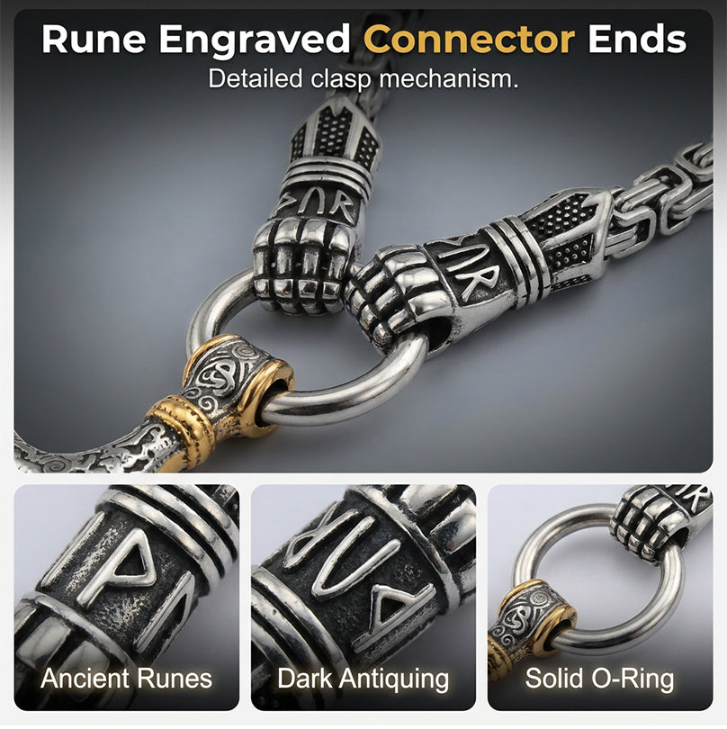 ⚡ 50% DE RÉDUCTION 🔥 Collier marteau Thor viking – Chaîne byzantine en acier inoxydable – Argent ou or, longueur 60–70 cm – bijou puissant pour un look nordique ou mystique 💪✨