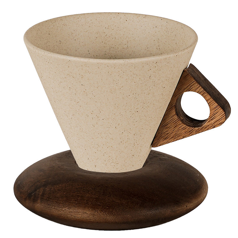 📢📢 -50% !! ⏰ Tasse à Café Vintage avec Anse en Bois & Soucoupe