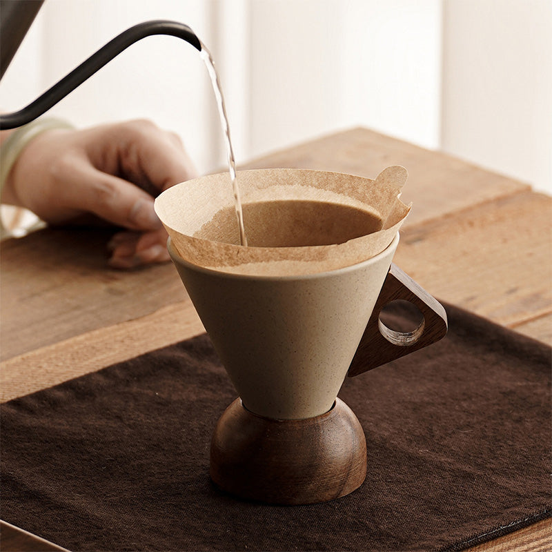 📢📢 -50% !! ⏰ Tasse à Café Vintage avec Anse en Bois & Soucoupe