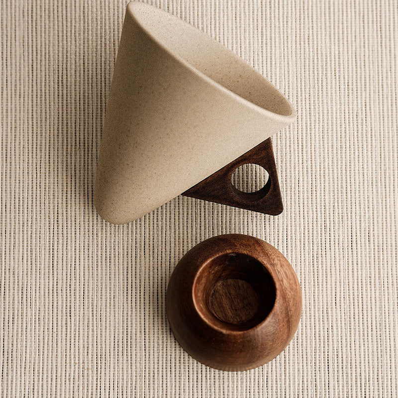 📢📢 -50% !! ⏰ Tasse à Café Vintage avec Anse en Bois & Soucoupe